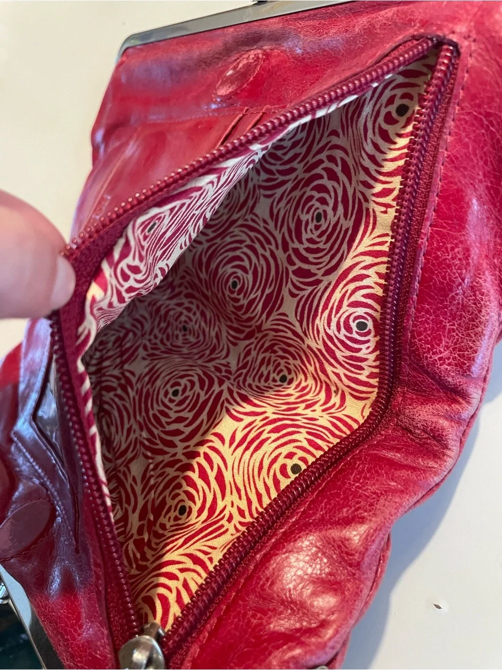 Red Hobo Lauren Clutch Wallet